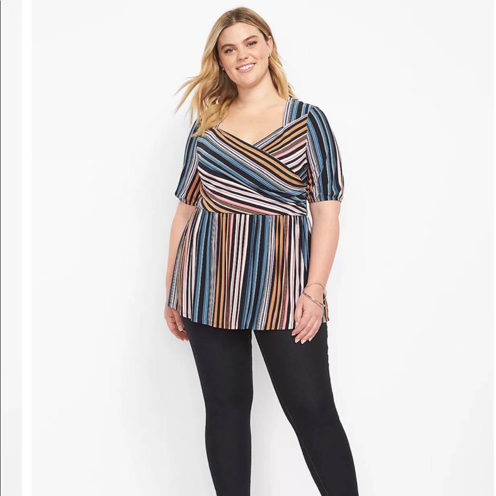 Lane Bryant NWT size 14/16 perfect sleeve peplum top